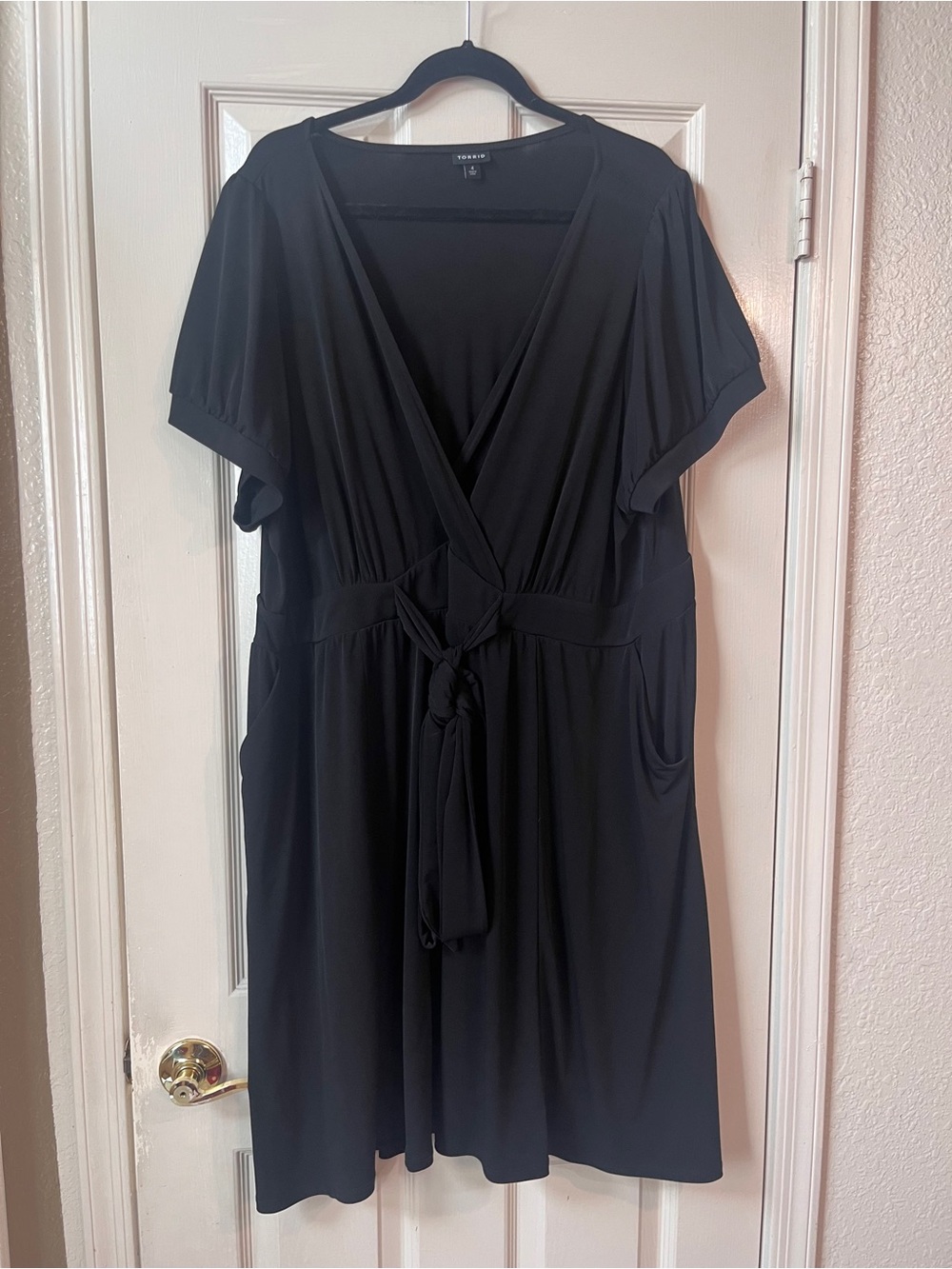 torrid Black V-Neck Dress with Tie Waist